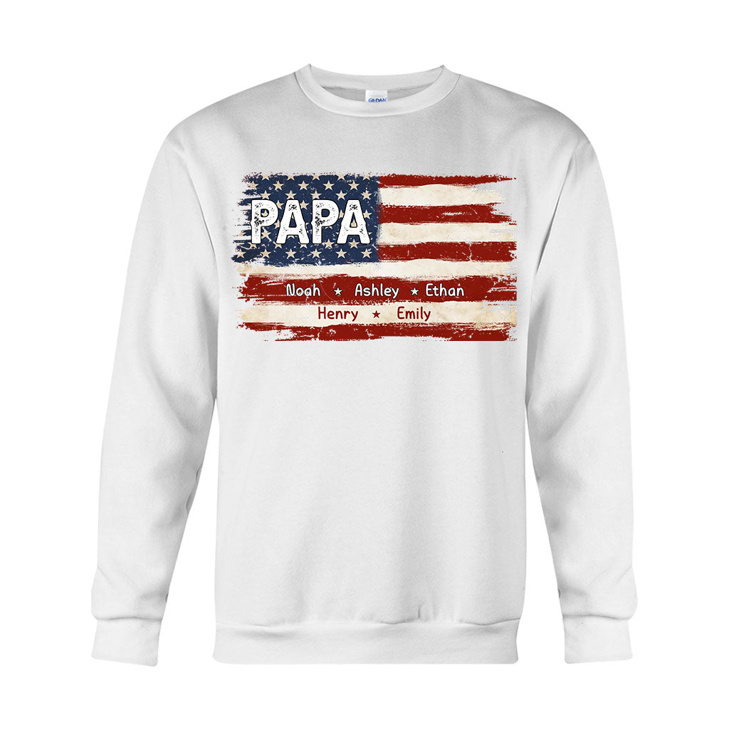 Papas Leben – 4. Juli – Personalisiertes Vater-T-Shirt und Hoodie