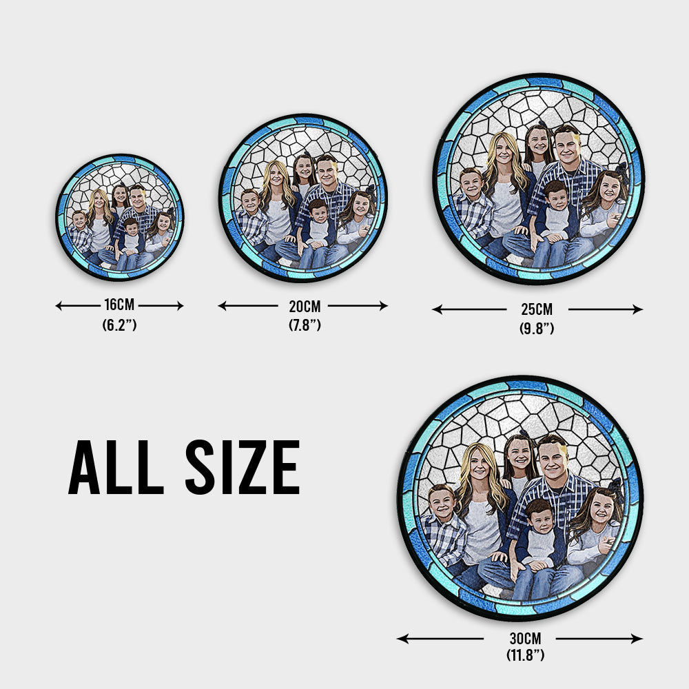 Die beste Familie aller Zeiten – Personalisierter Familien-Sonnenfänger aus Buntglas