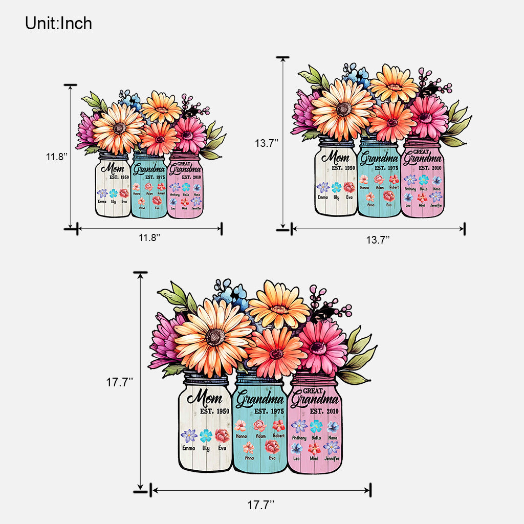 Mama, Oma, Uroma – personalisiertes, individuell geformtes Holzschild für Oma