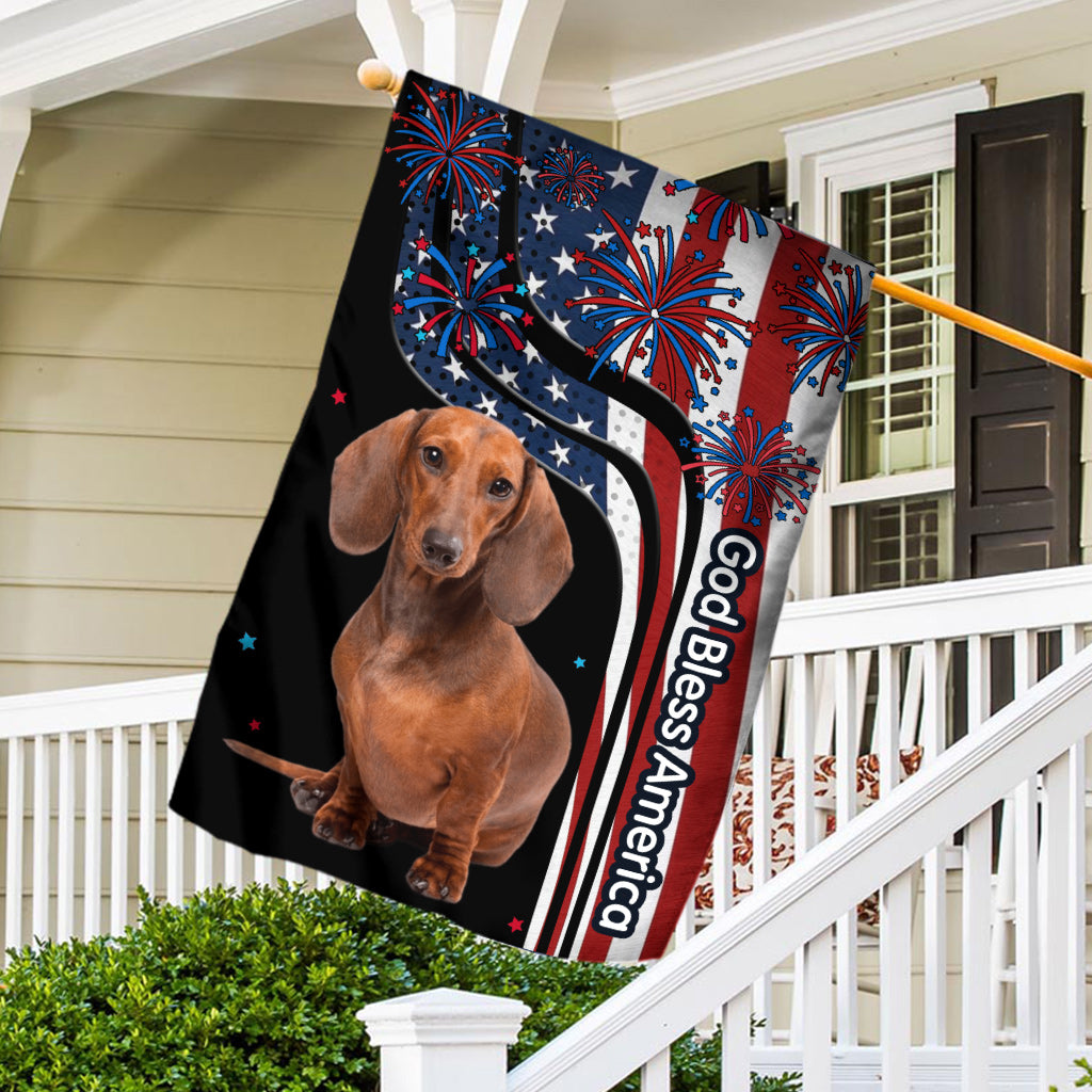 Gott segne Amerika – Personalisierte Hundehüttenflagge