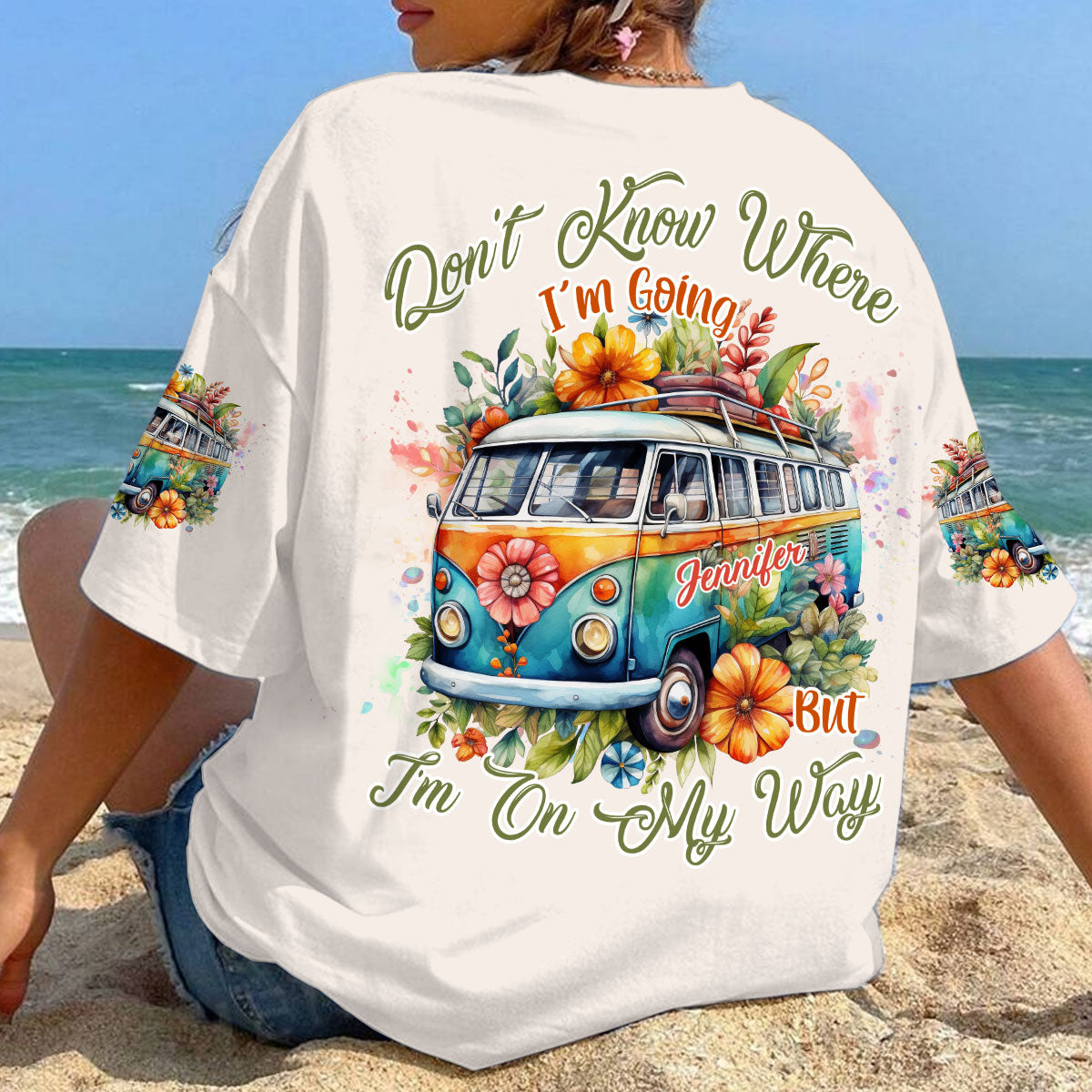 Unterwegs – Personalisiertes Hippie-Shirt