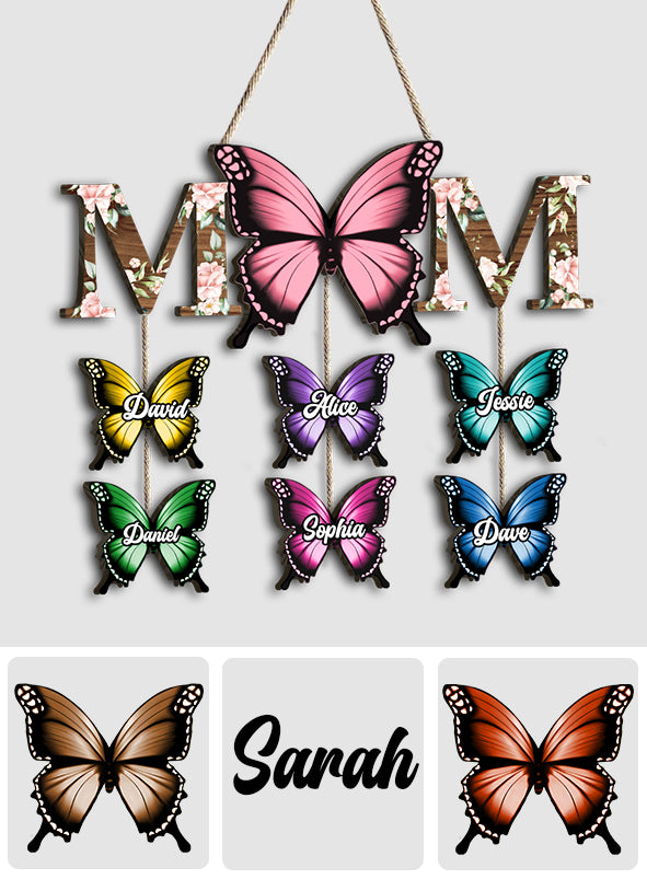 Mother And Children Butterfly - Personalized Mother Pallet Wood Sign