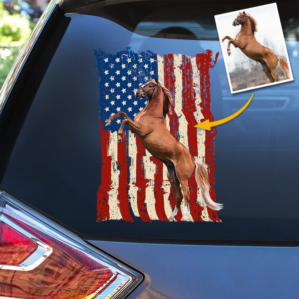 Puppy Flag - Personalized Horse Decal Full