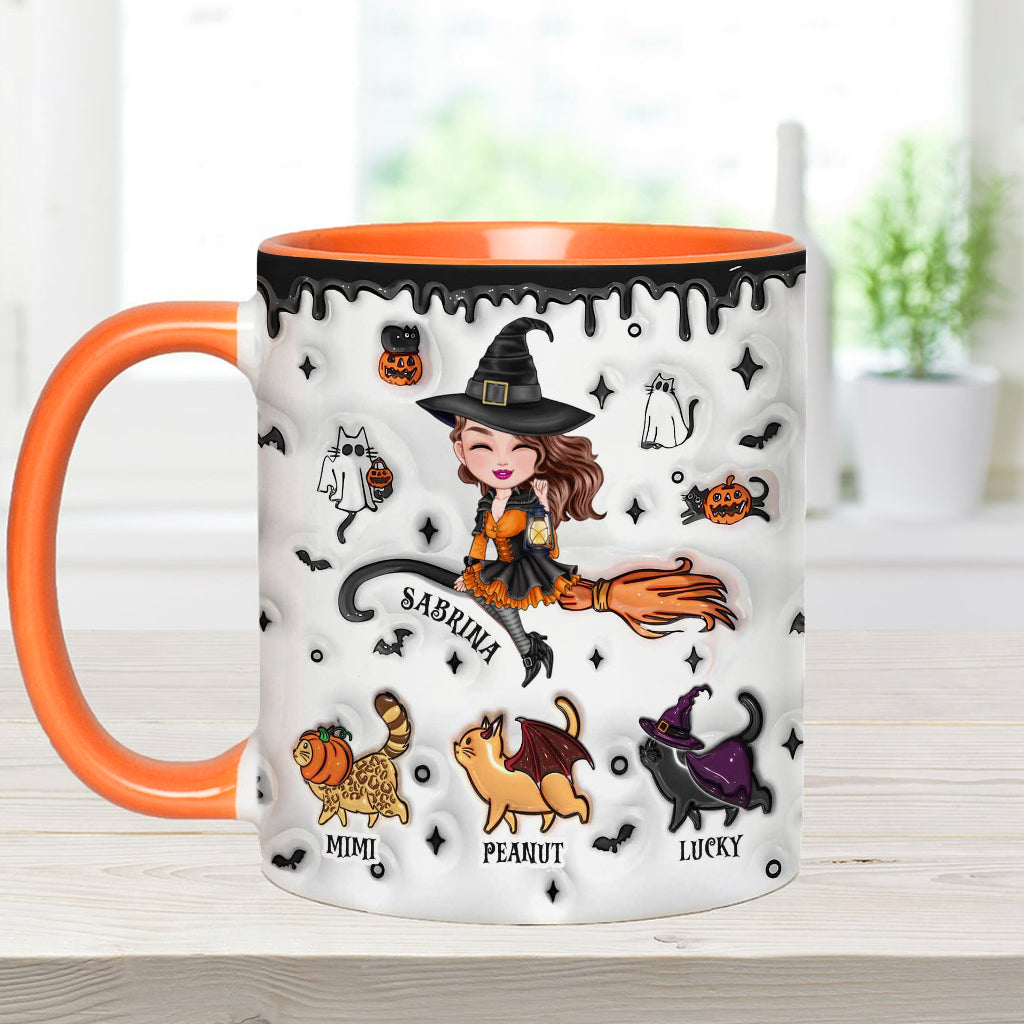 Halloween ist schöner mit einer Katze – Personalisierte Tasse mit Katzenmotiv