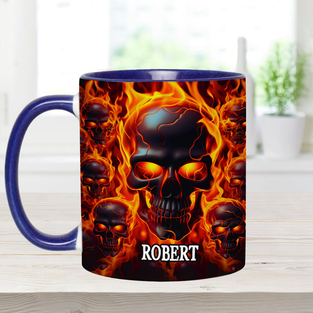 Brennender Totenkopf – Personalisierte Tasse mit Totenkopf-Akzent