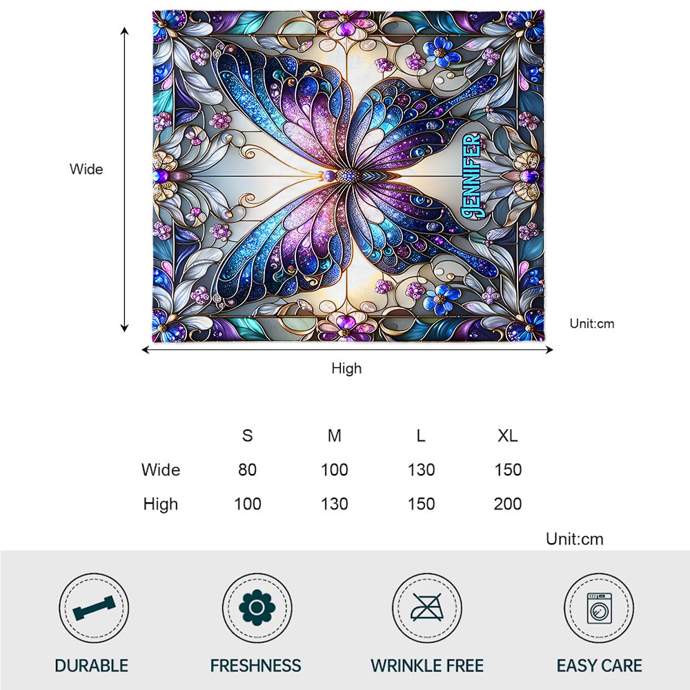 Beautiful Butterfly - Personalized Butterfly Blanket