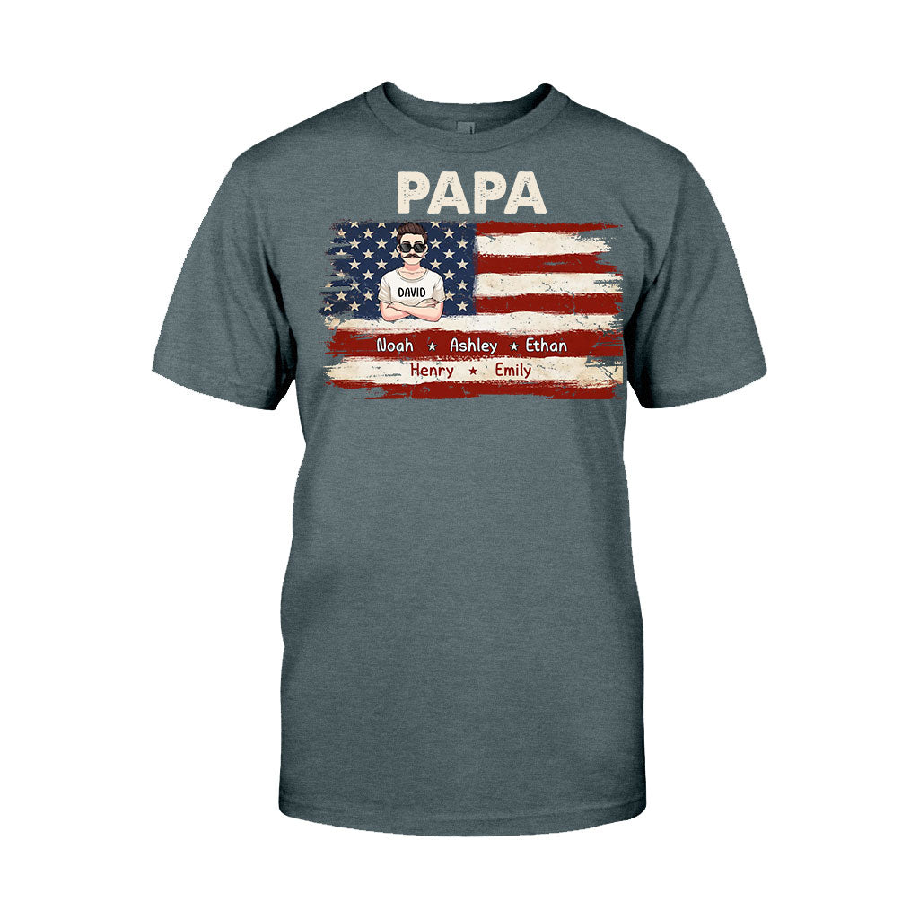 Papas Leben – 4. Juli – Personalisiertes Vater-T-Shirt und Hoodie