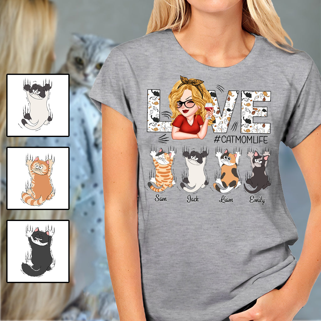 Liebe das Leben als Katzenmama – Personalisiertes Katzen-T-Shirt und Hoodie