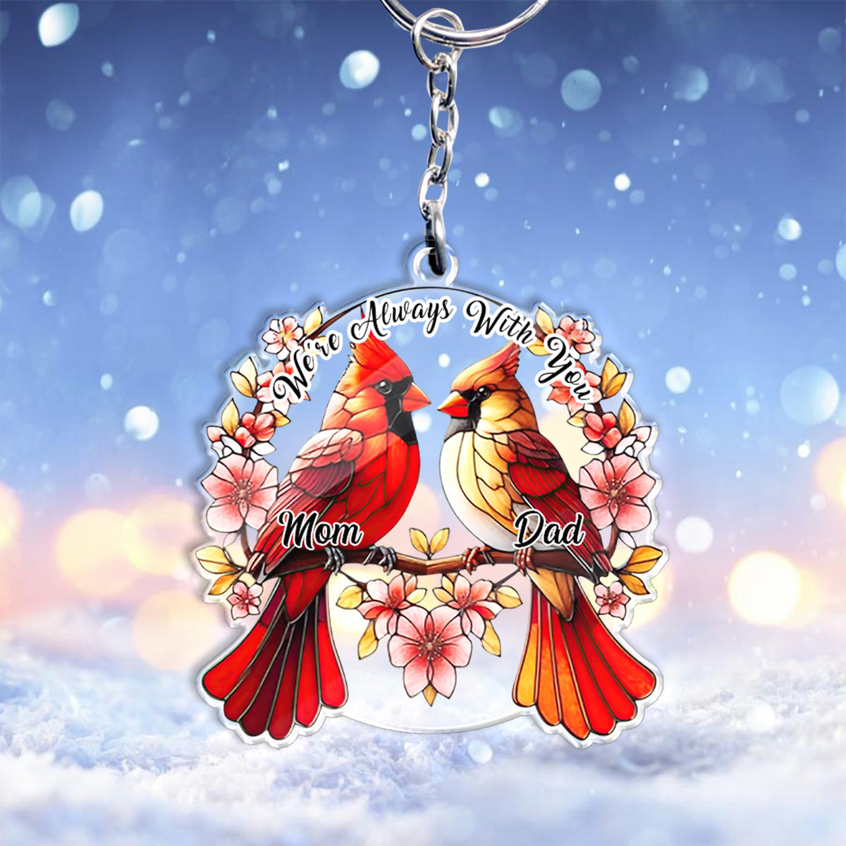 Wir sind immer bei dir – personalisierter Gedenk-Schlüsselanhänger