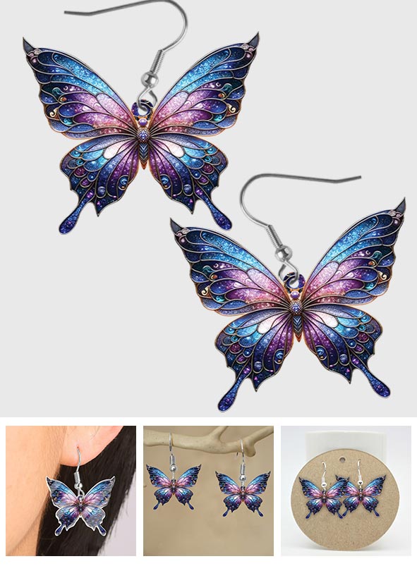 Stunning Purple - Personalized Butterfly Earrings