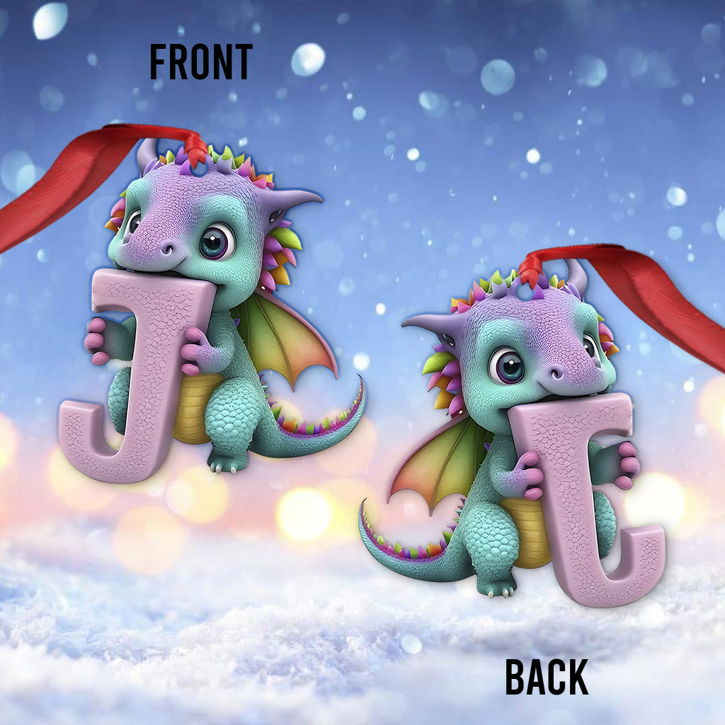 Niedlicher Drachenbuchstaben-Anhänger – personalisierter Drachenanhänger