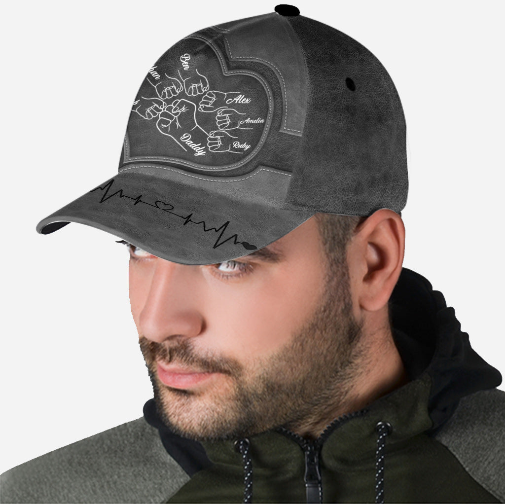 Faustgruß Papa Herz Beliebiger Titel - Personalisierte klassische Vaterkappe