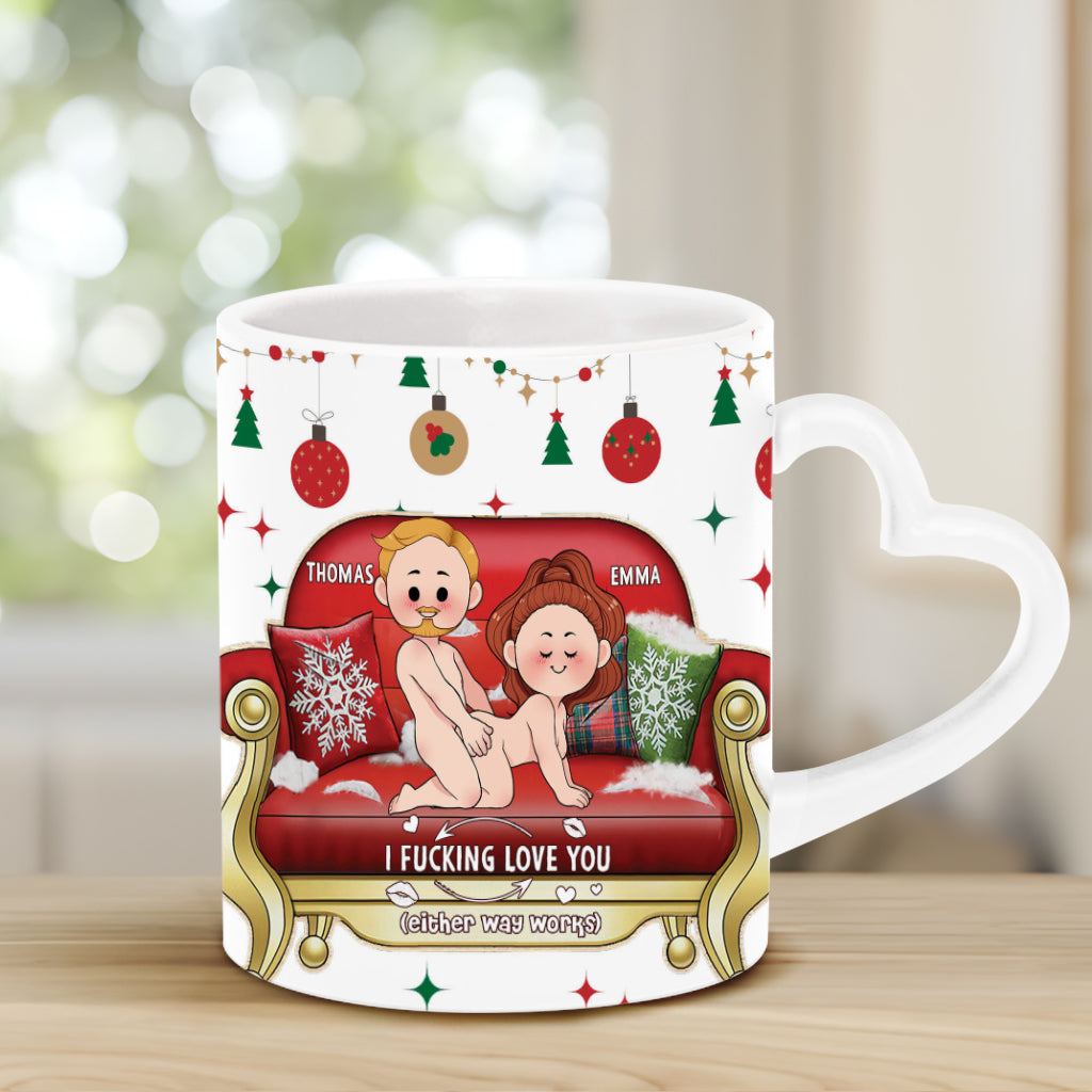 Ich liebe dich – Personalisierte Tasse mit Herzgriff für Paare