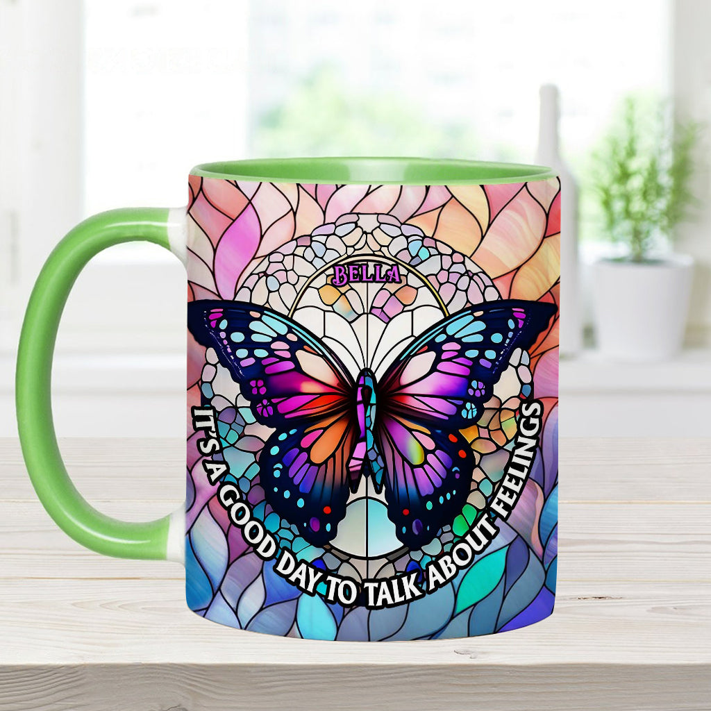 It's A Good Day To Talk About Feelings - Personalized Accent Mug