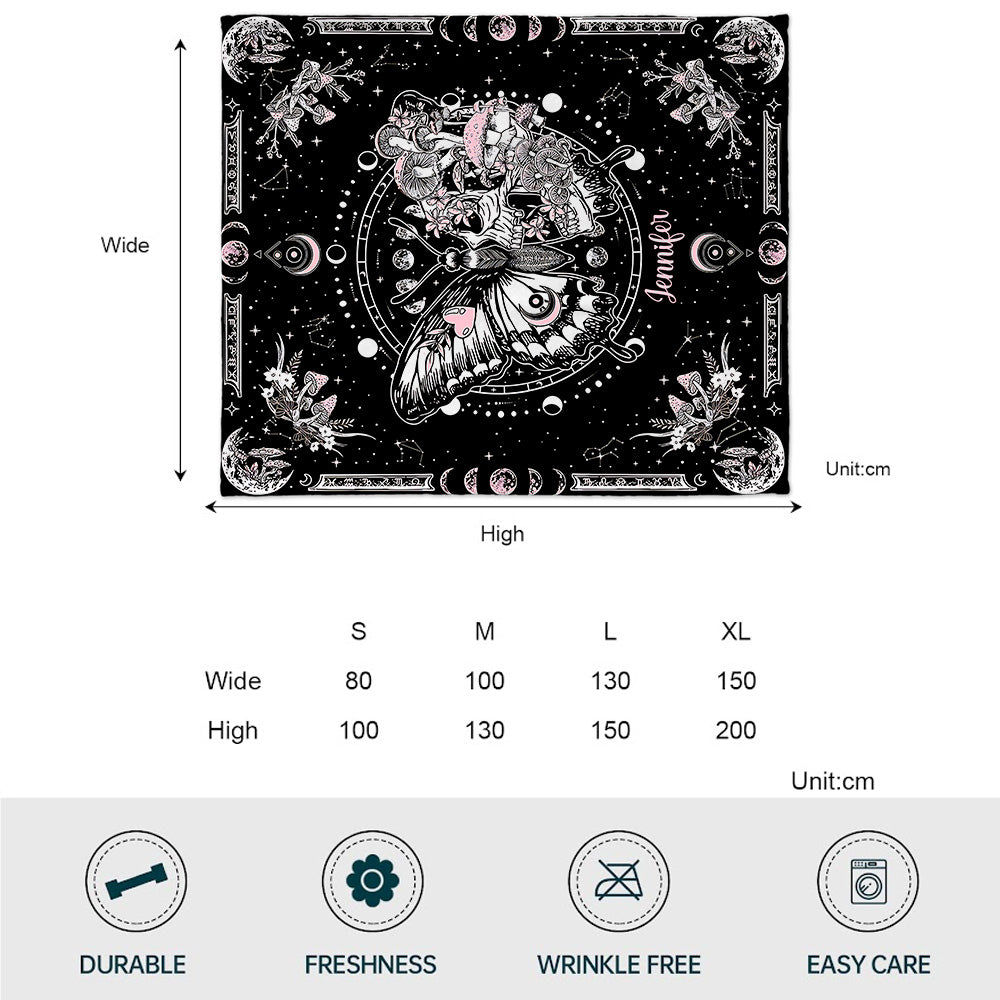 Night Butterfly - Personalized Butterfly Blanket