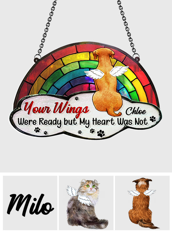 A Piece Of My Heart Is At Rainbow Bridge - Personalized Dog Window Hanging Suncatcher Ornament