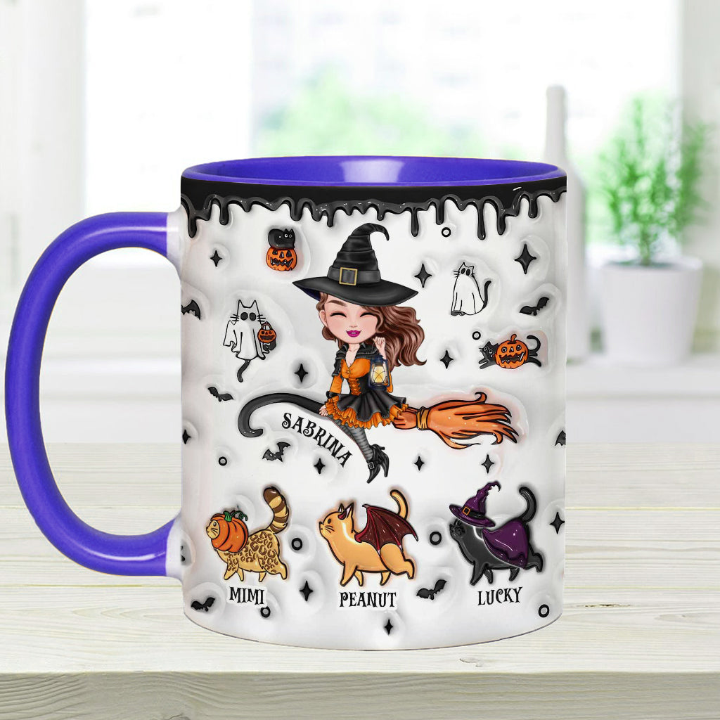 Halloween ist schöner mit einer Katze – Personalisierte Tasse mit Katzenmotiv