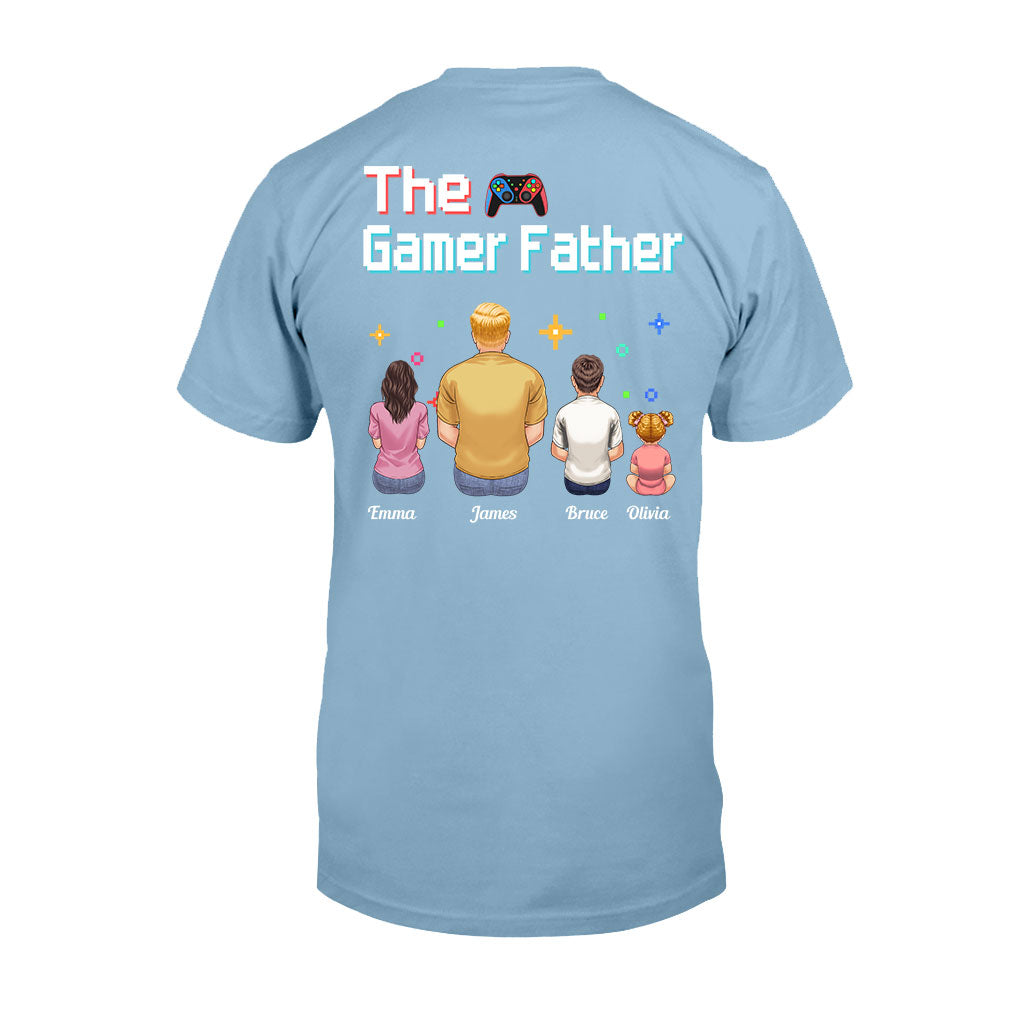 Der Gamer-Papa – Gaming-Vater für jeden Titel – Personalisiertes Videospiel-T-Shirt und Hoodie