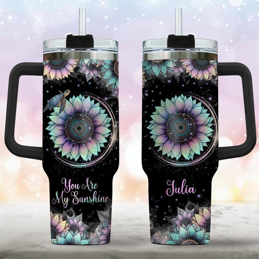 Du bist mein Sonnenschein – Personalisierter Schildkrötenbecher mit Henkel