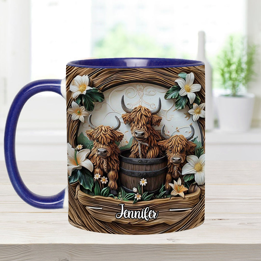 Liebe Hochlandrinder - Personalisierte Tasse