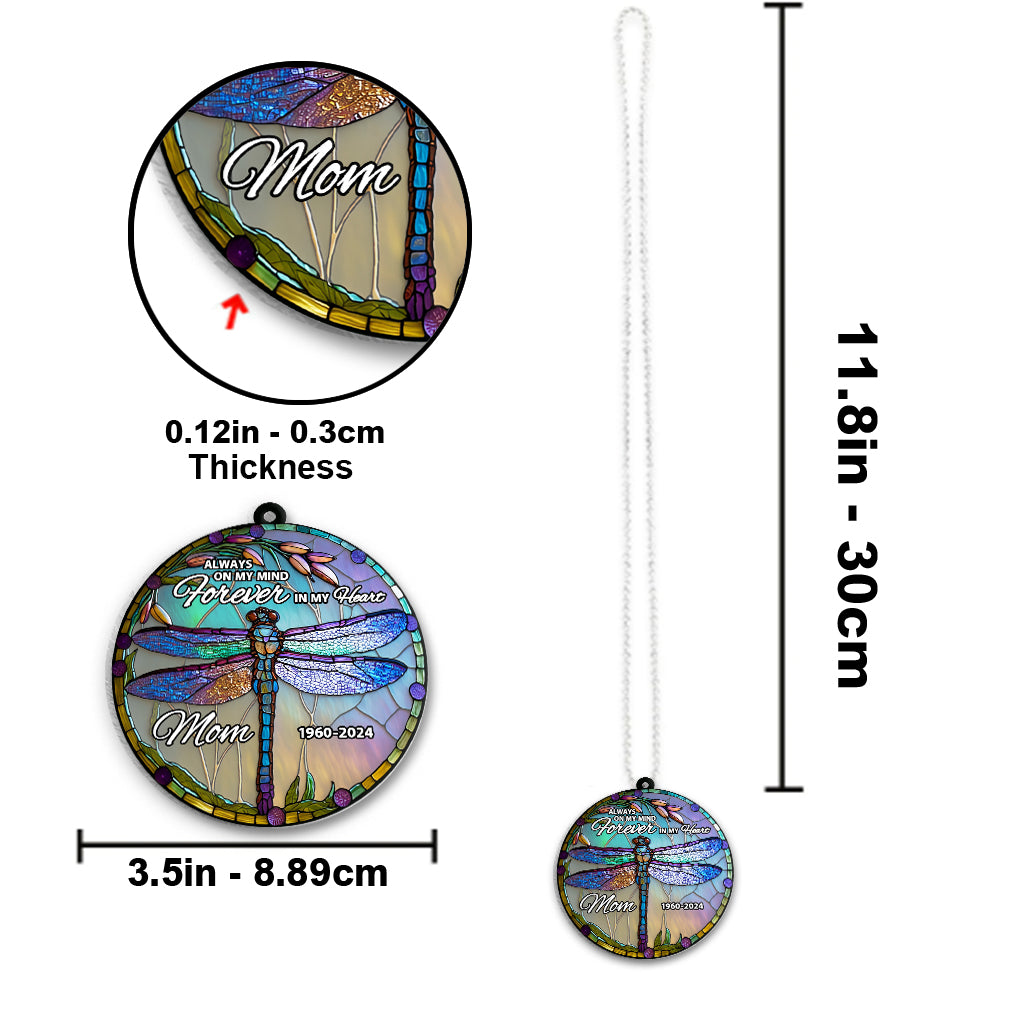 Immer in meinen Gedanken, für immer in meinem Herzen – Personalisierter, transparenter Autoanhänger zur Erinnerung