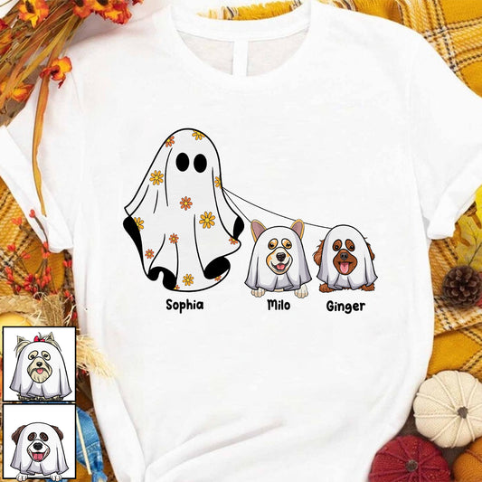 Niedliche Geister – Personalisiertes Hunde-T-Shirt und Hoodie