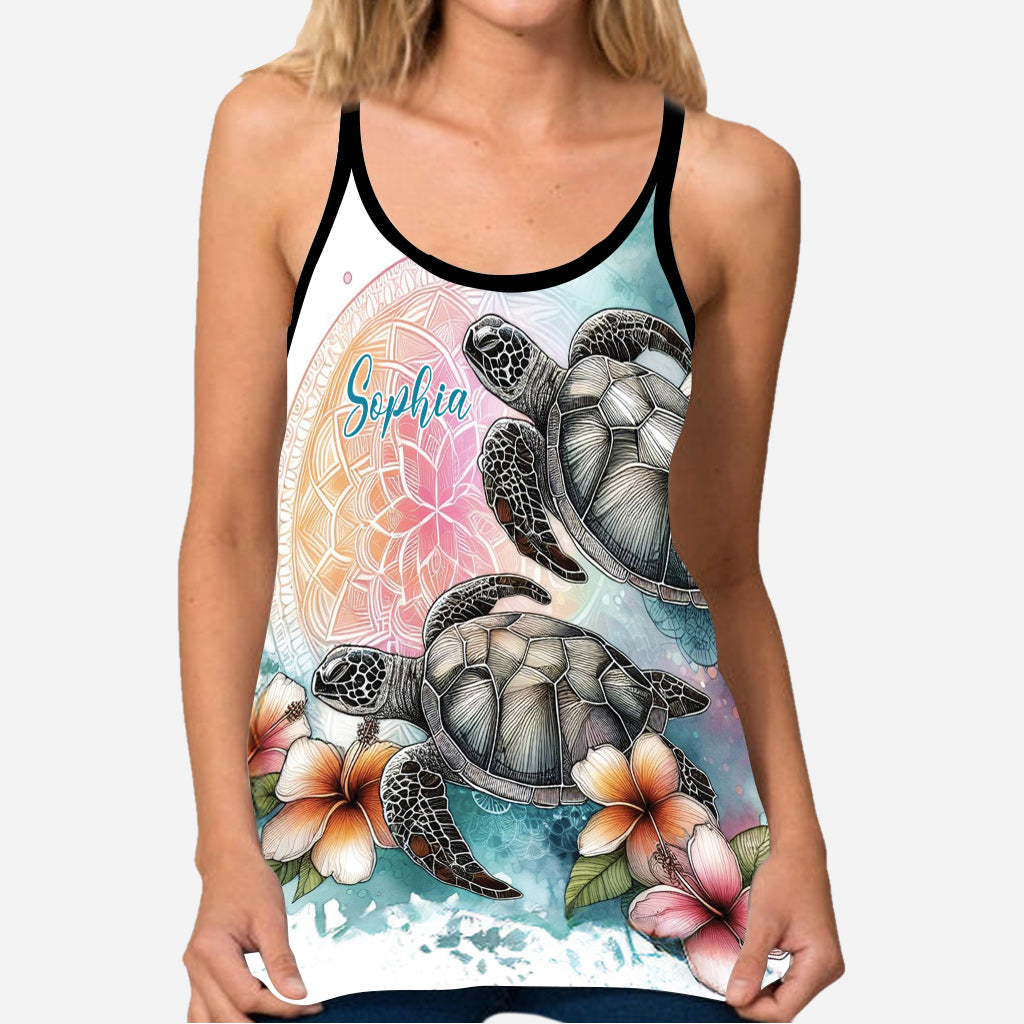 Love Turtles - Personalized Turtle Cross Tank Top