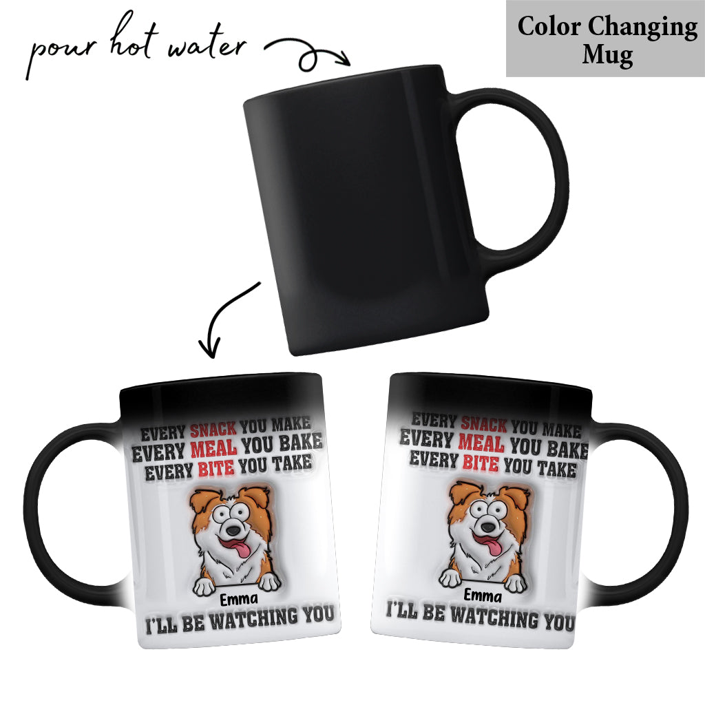 Ich beobachte dich – personalisierte Hunde-Tasse