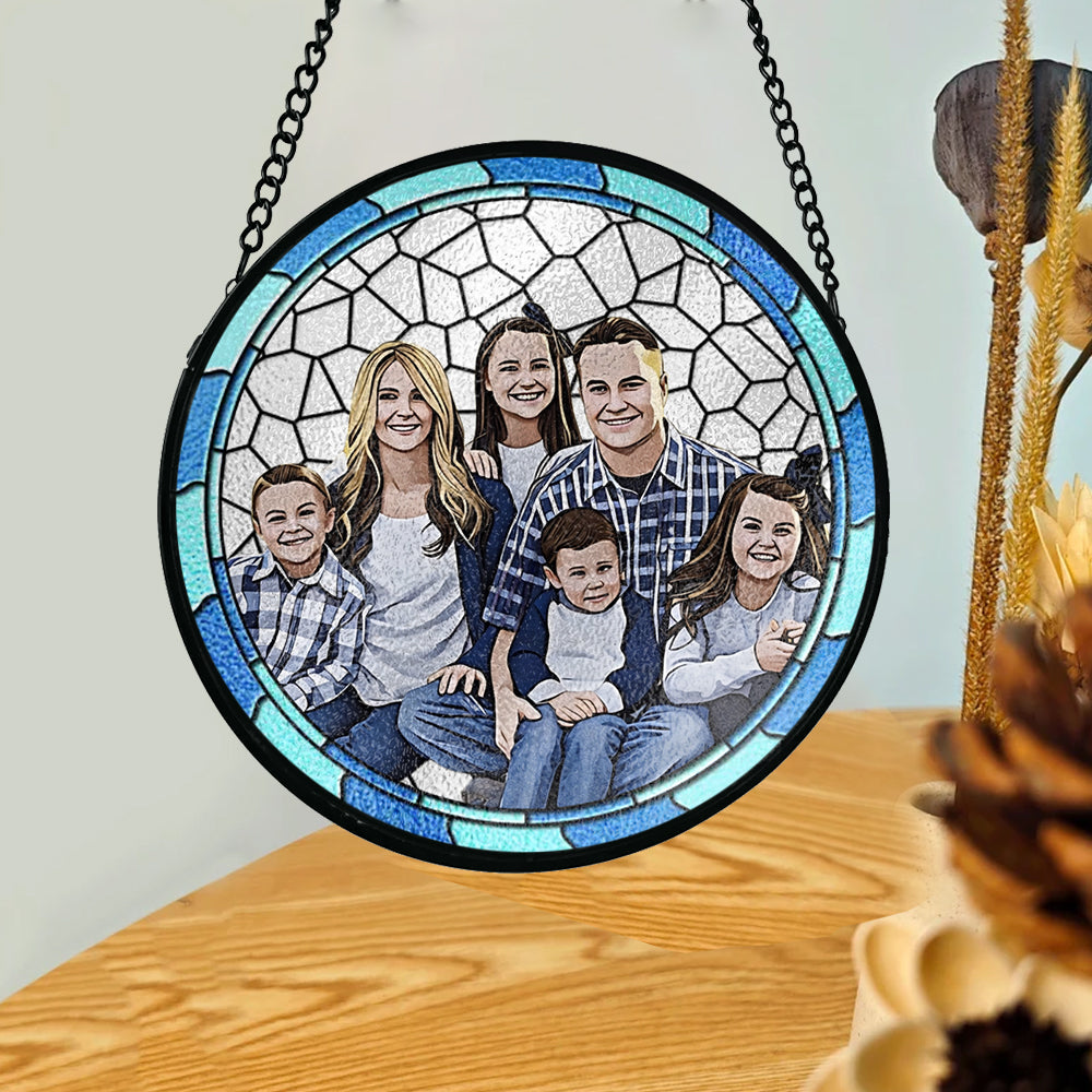 Die beste Familie aller Zeiten – Personalisierter Familien-Sonnenfänger aus Buntglas