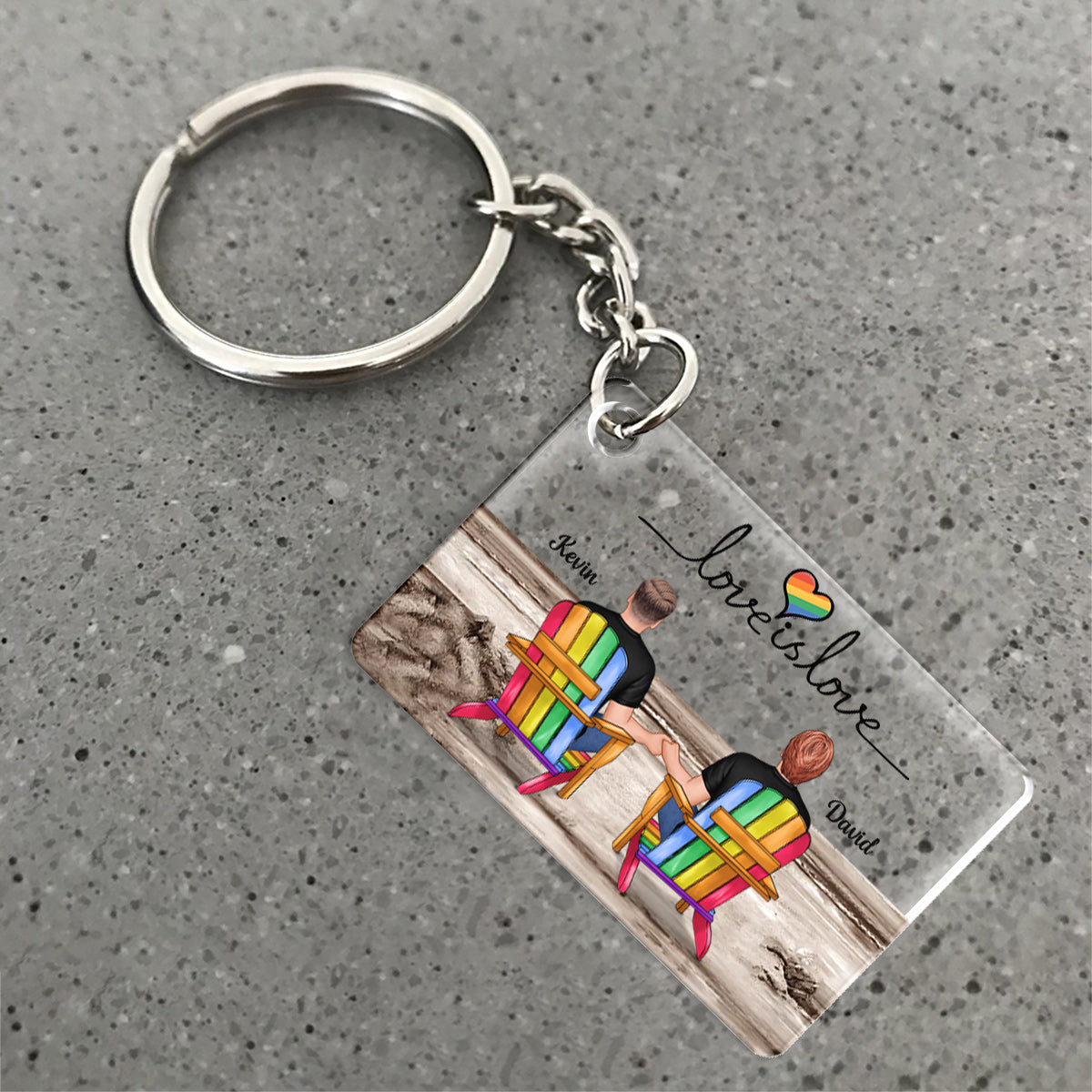 Liebe ist Liebe – Personalisierter LGBT-Unterstützungs-Schlüsselanhänger