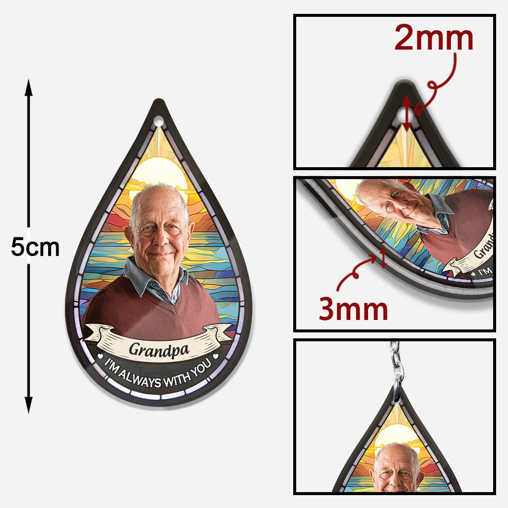 Ich bin immer bei dir – Personalisierter Gedenk-Schlüsselanhänger in individueller Form