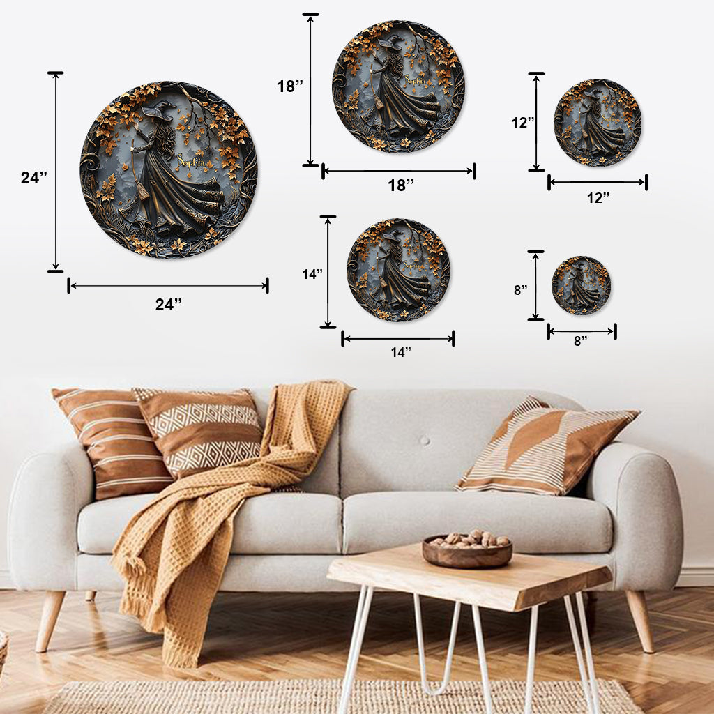 Wunderschöne Hexe – personalisiertes Hexen-Metallschild