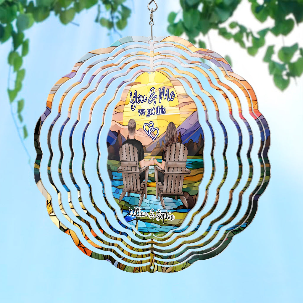 Du und ich, wir schaffen das – Personalisierter Windspinner für Paare
