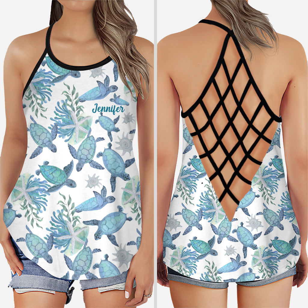 Liebe Schildkröten – Personalisiertes Tanktop und Leggings mit Schildkrötenkreuz