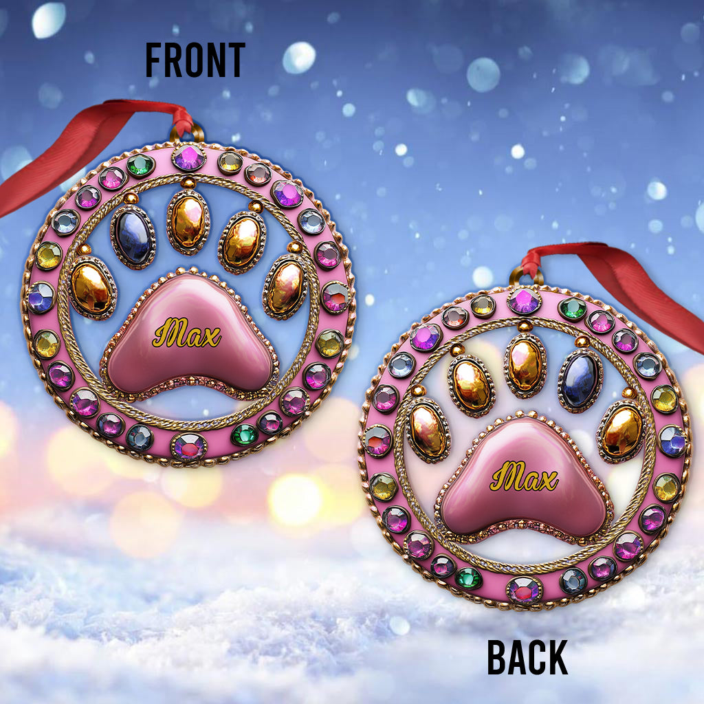 Cute Footprint - Personalized Dog Custom Shaped Ornament