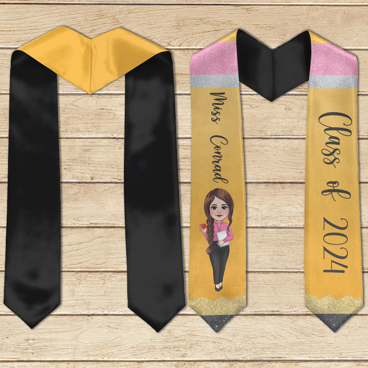 Teacher Graduation Stole - Personalized Teacher Graduation Stole