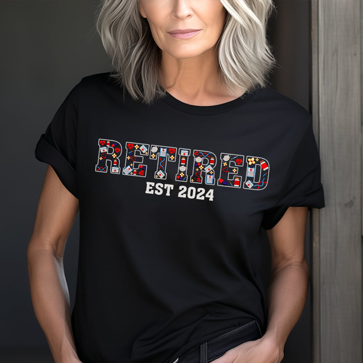 Krankenschwester im Ruhestand seit – Personalisiertes T-Shirt und Hoodie für Krankenschwestern