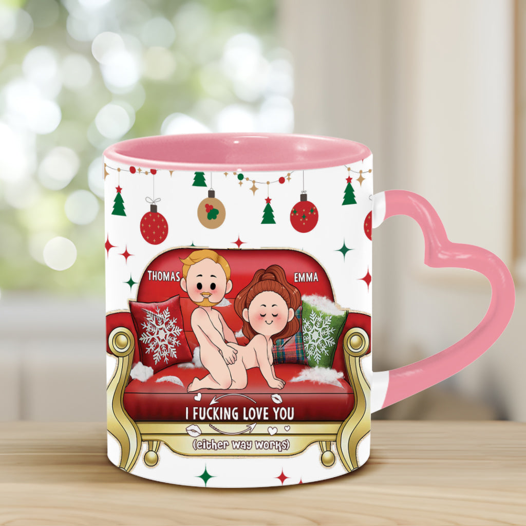 Ich liebe dich – Personalisierte Tasse mit Herzgriff für Paare