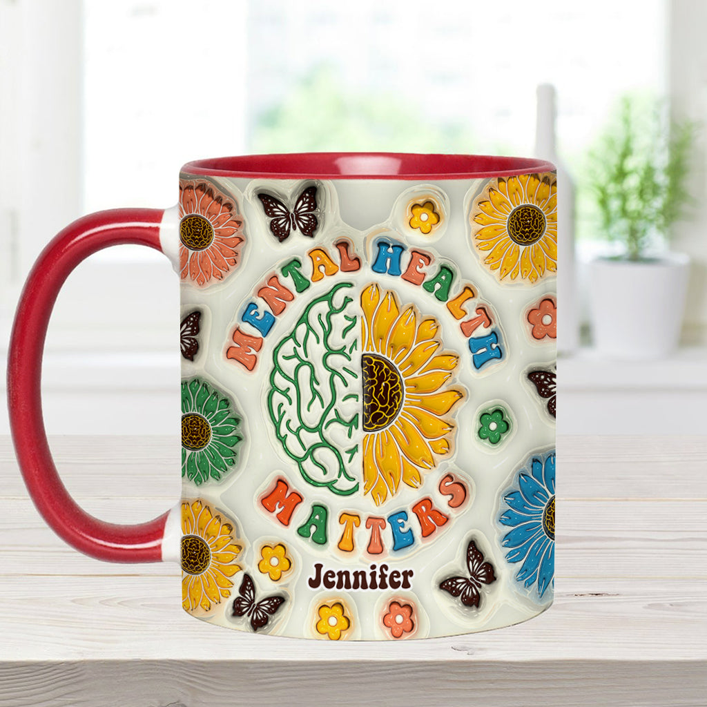 Mental Health Matters - Personalized Mental Health Awareness Accent Mug