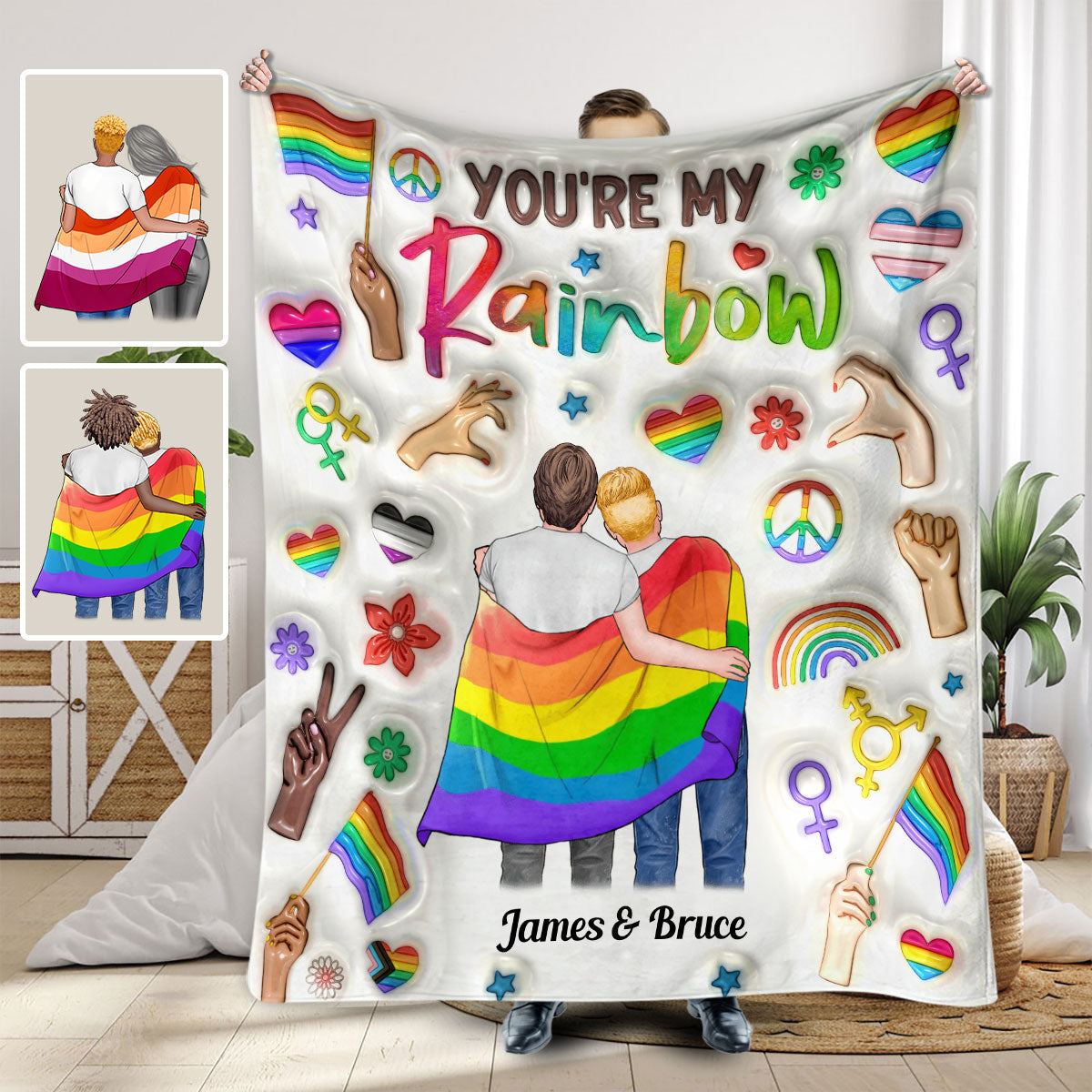 Du bist mein Regenbogen – Personalisierte LGBT-Unterstützungsdecke