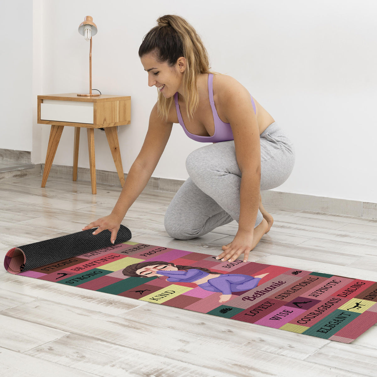 Yoga Girl I Am Bold Pink - Personalisierte Yogamatte