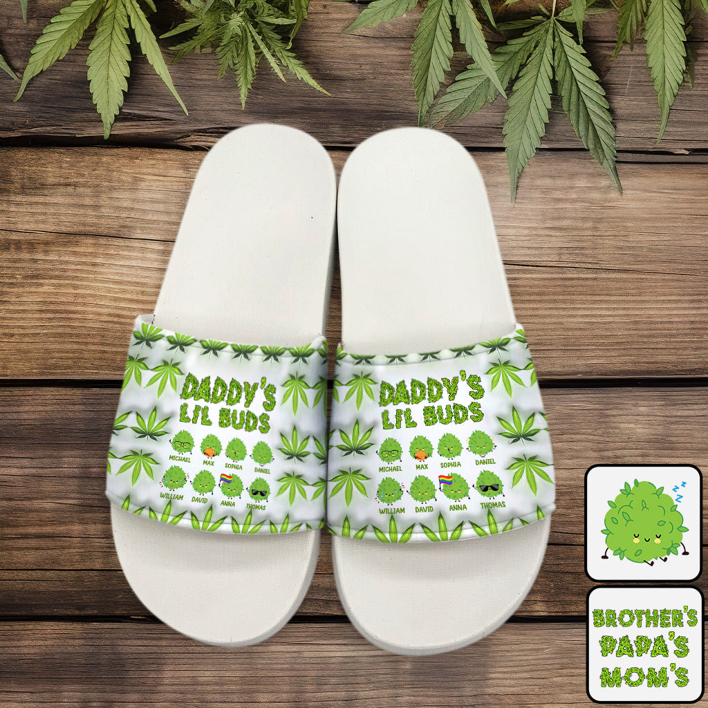 Daddy's Lil Buds – Personalisierte Weed-Sandalen (beliebiger Titel)