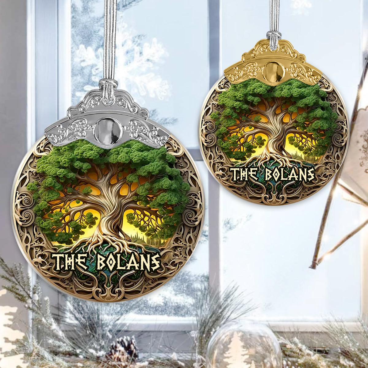 Lebensbaum im skandinavischen Mythologie-Stil, rustikale Variante – personalisierter irischer Vintage-Schmuck