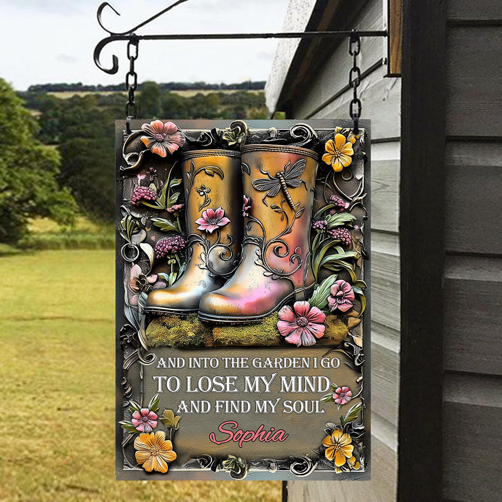 Into The Garden I Go - Personalized Gardening Rectangle Metal Sign