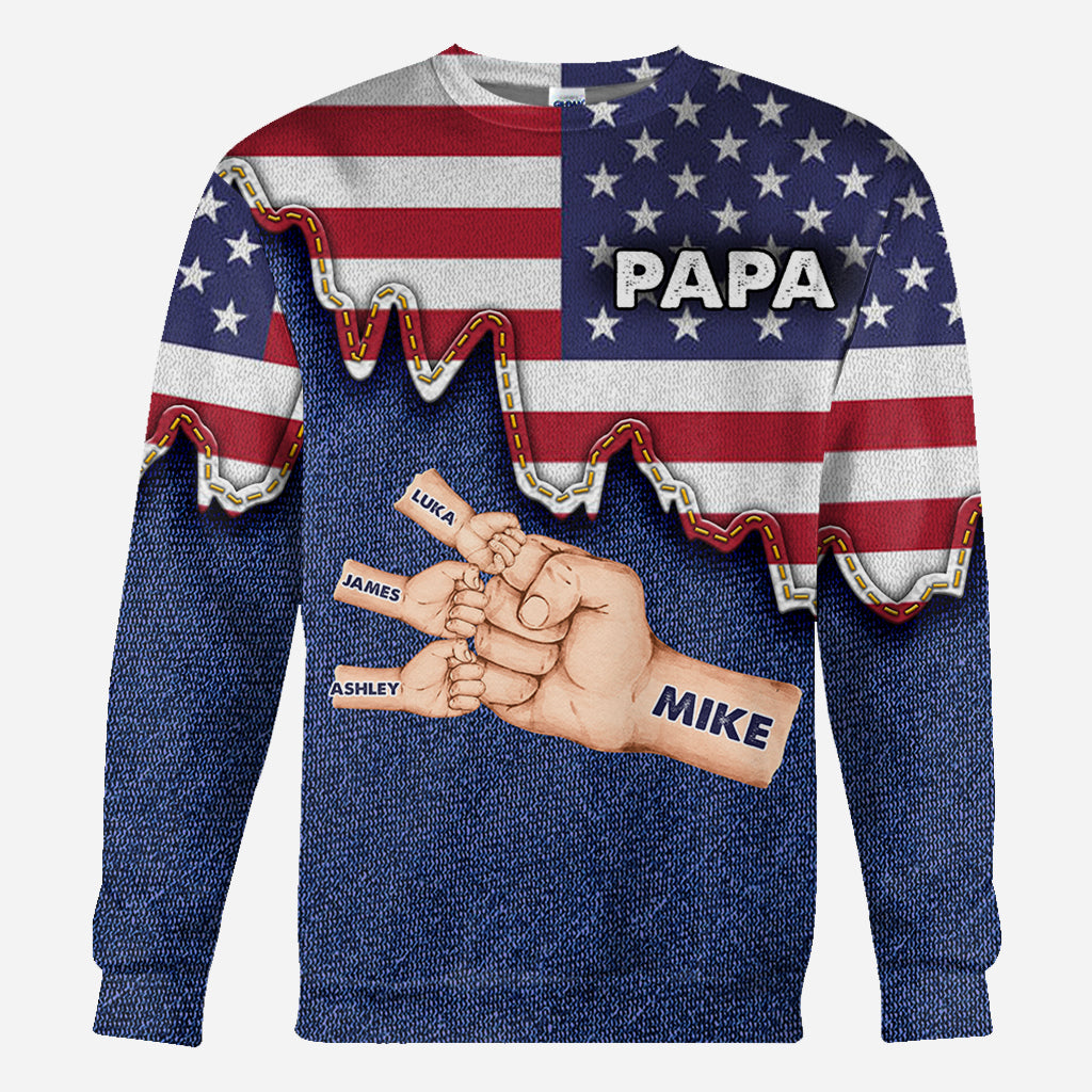 Daddy's Team - Personalisiertes Vater-T-Shirt