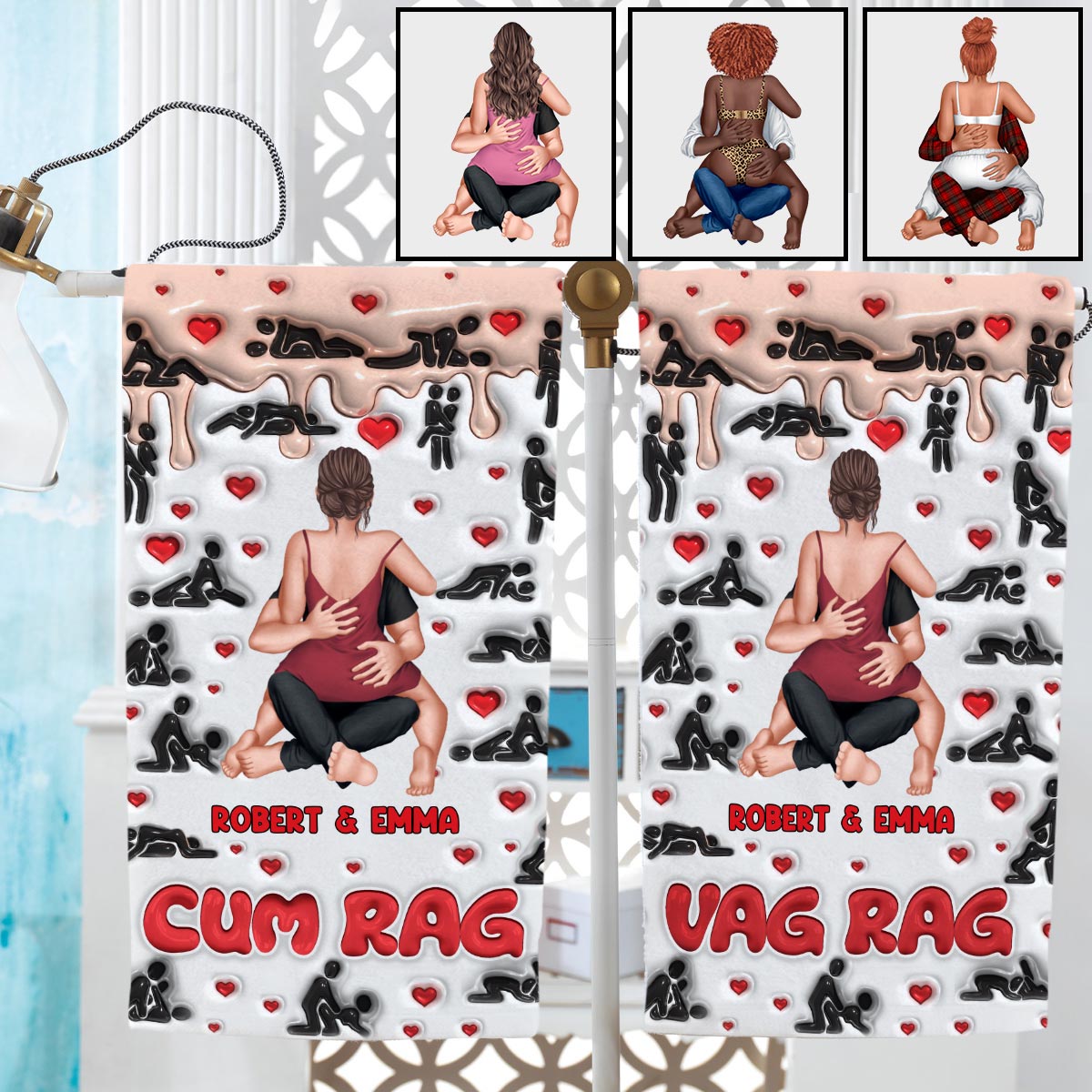 Cum Rag – Personalisiertes Handtuch für Paare