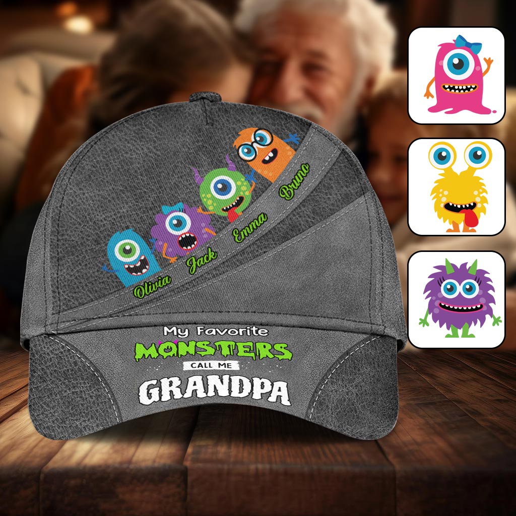 Meine Lieblingsmonster nennen mich Opa Papa - Personalisierte Opa-Klassik-Kappe
