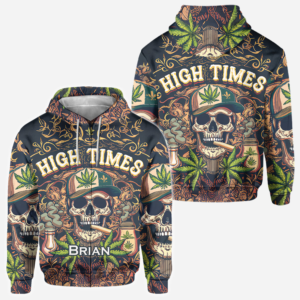 High Times Skull 420 - Personalized Weed All Over Shirt