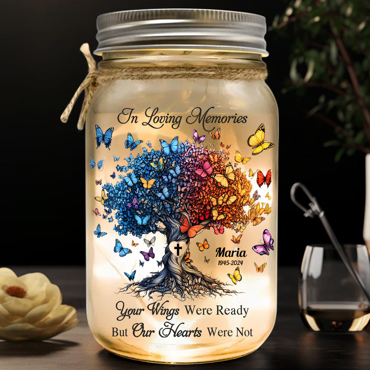 Ich bin immer bei dir – Personalisierte Gedenkleuchte im Einmachglas