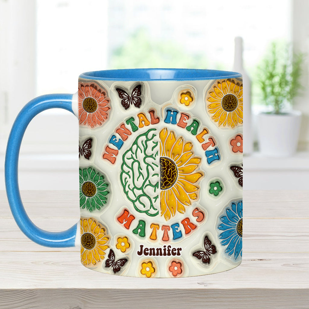 Mental Health Matters - Personalized Mental Health Awareness Accent Mug